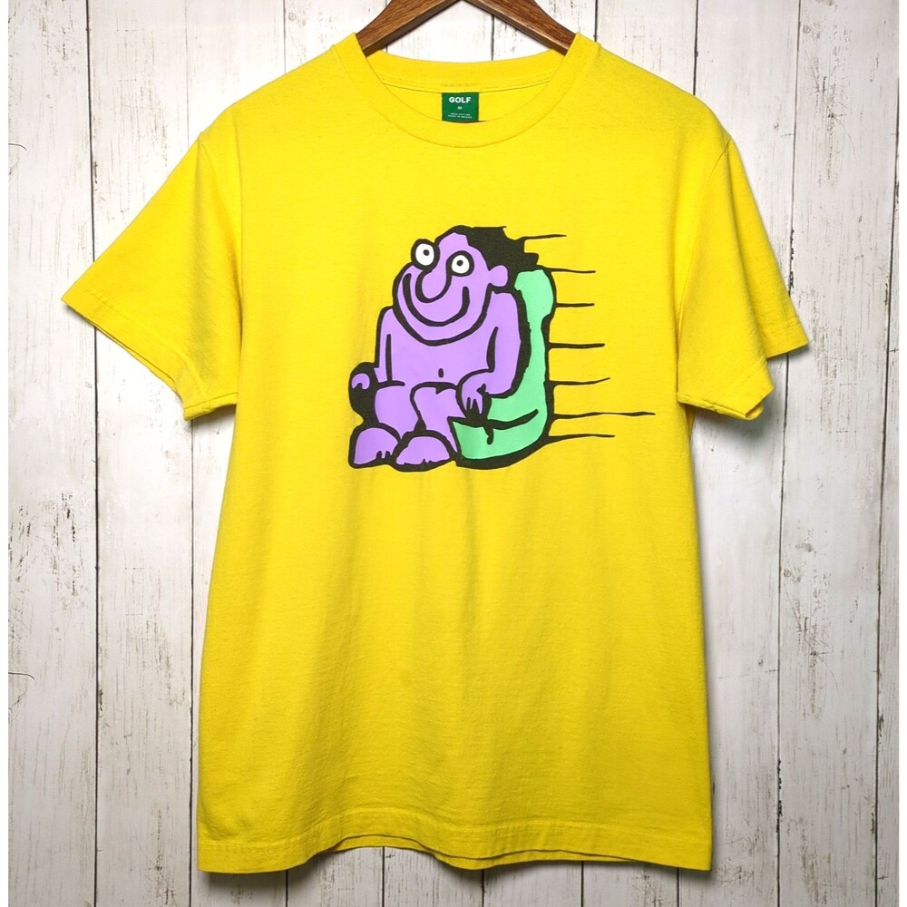 Golf Wang Fast Man Yellow Graphic Tee Shirt Size Medium Tyler the Creator Y2k